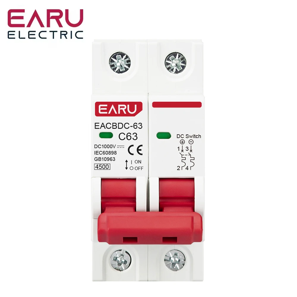 Breaker EARU DC 2P, fotografía de la variante de 63 A
